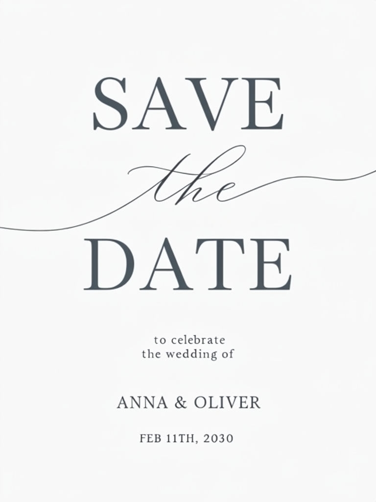 Elegant Minimalist Save the Date Invitation Design Cards & Invites