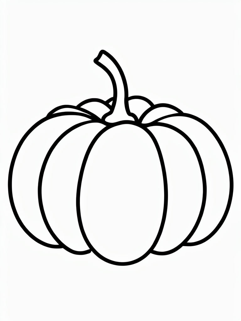 Minimalist Pumpkin Line Drawing for Coloring Book Pages
