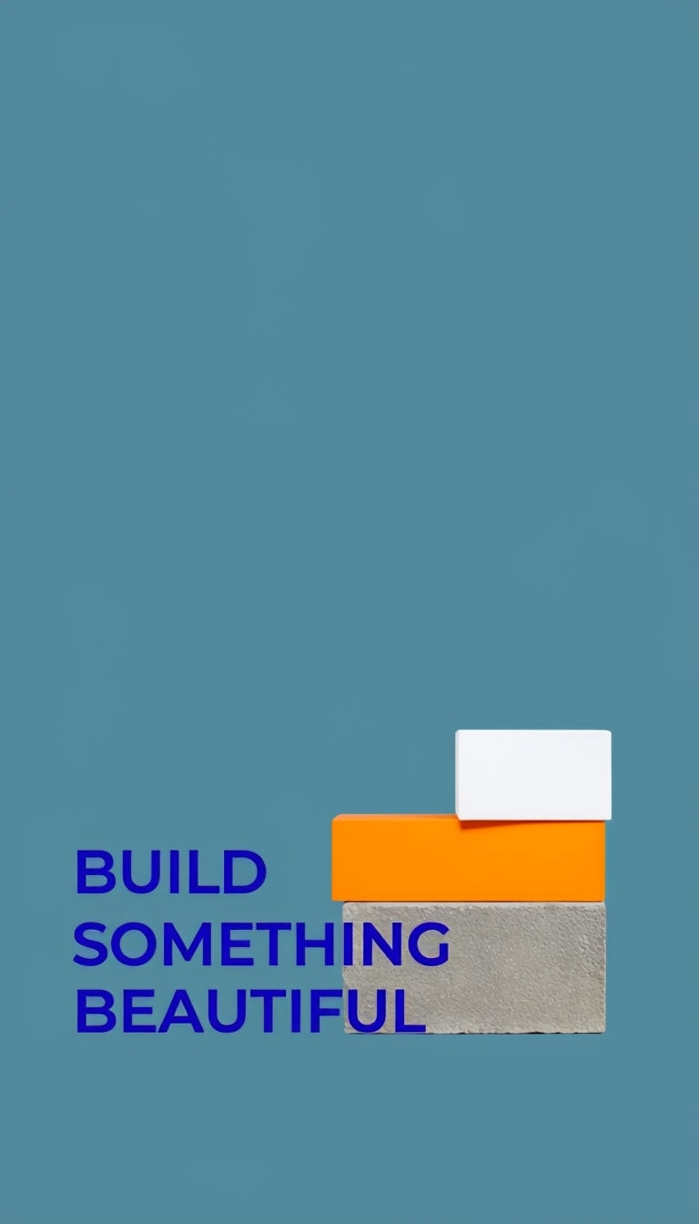 Geometric Colorful Blocks and Motivational Text Social Media Post