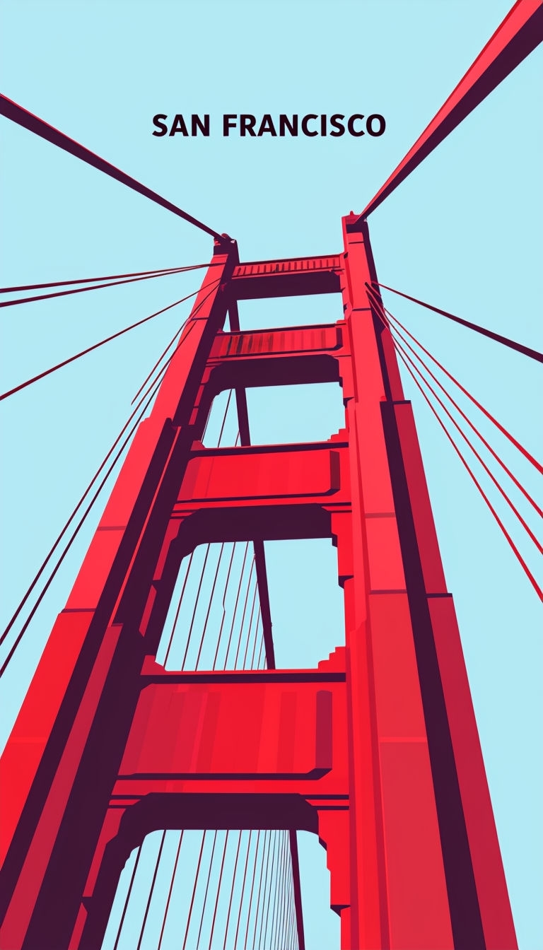 Minimalist Golden Gate Bridge Urban Art Phone Case Cover