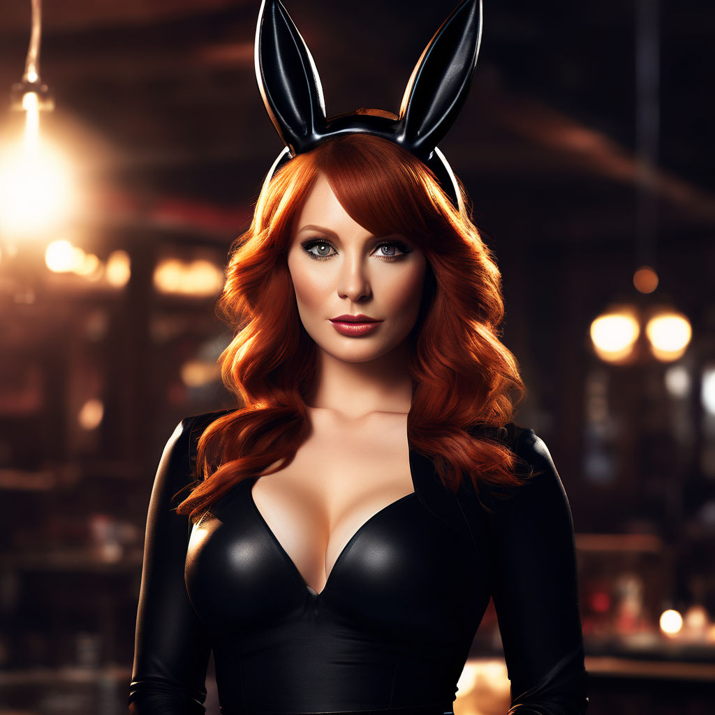 red haired 27 year old female named brooke in a bunny costume