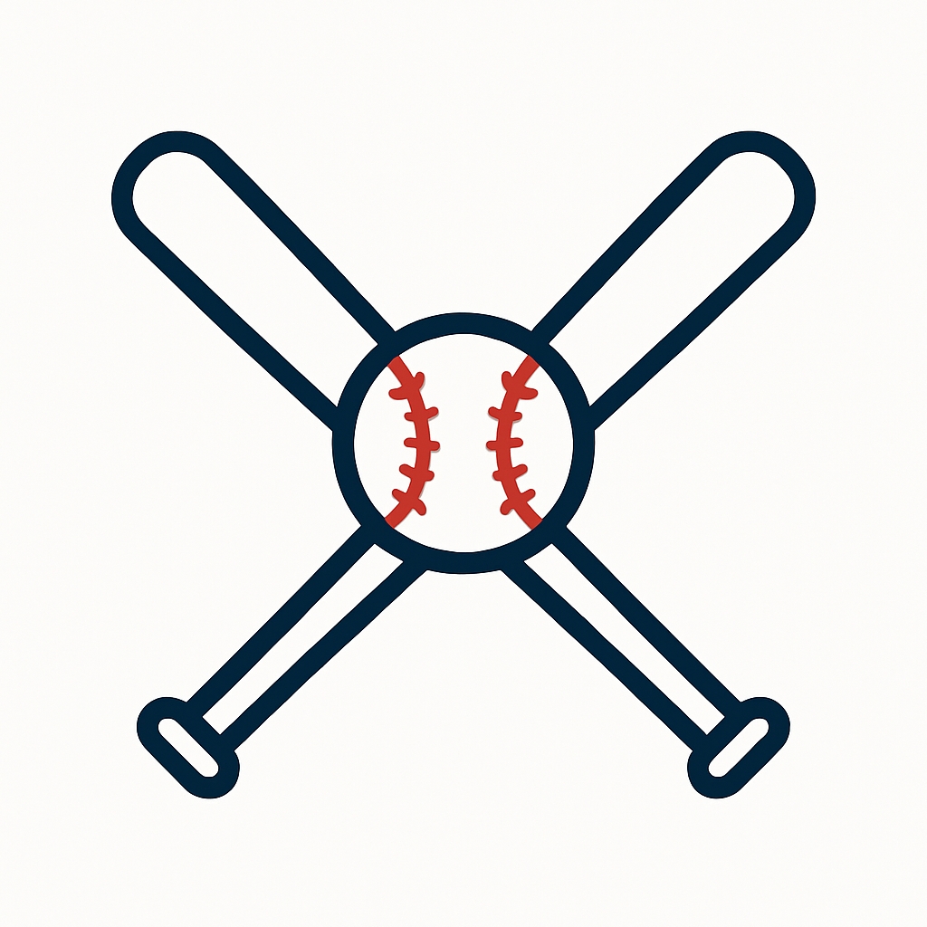 Minimalist Navy Blue Baseball Bats and Ball Logo Design Hat