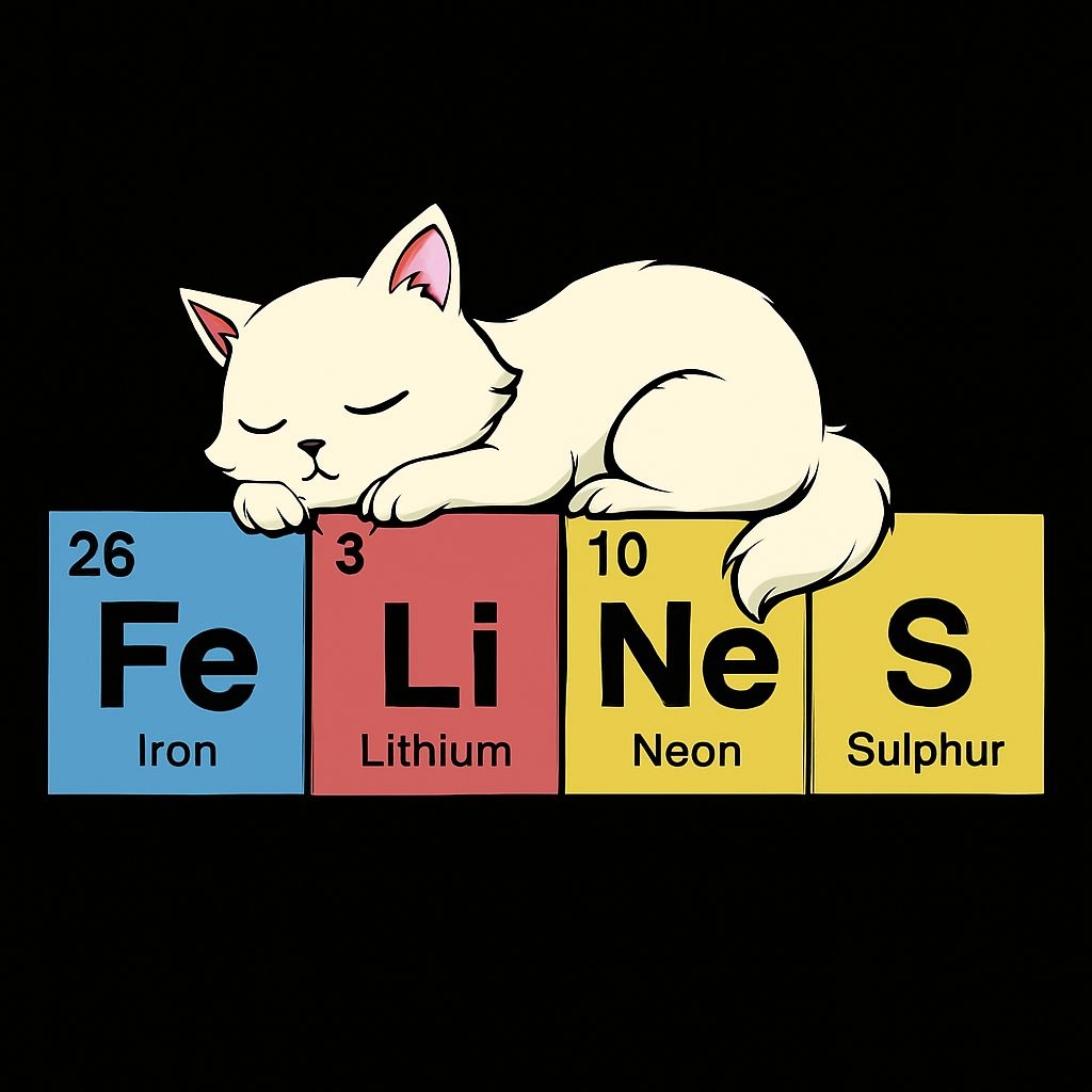 Adorable Cartoon Cat Sleeping on Colorful Elements T-Shirt