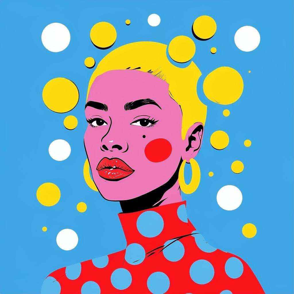 Vibrant Pop Art Portrait with Playful Colors T-Shirt