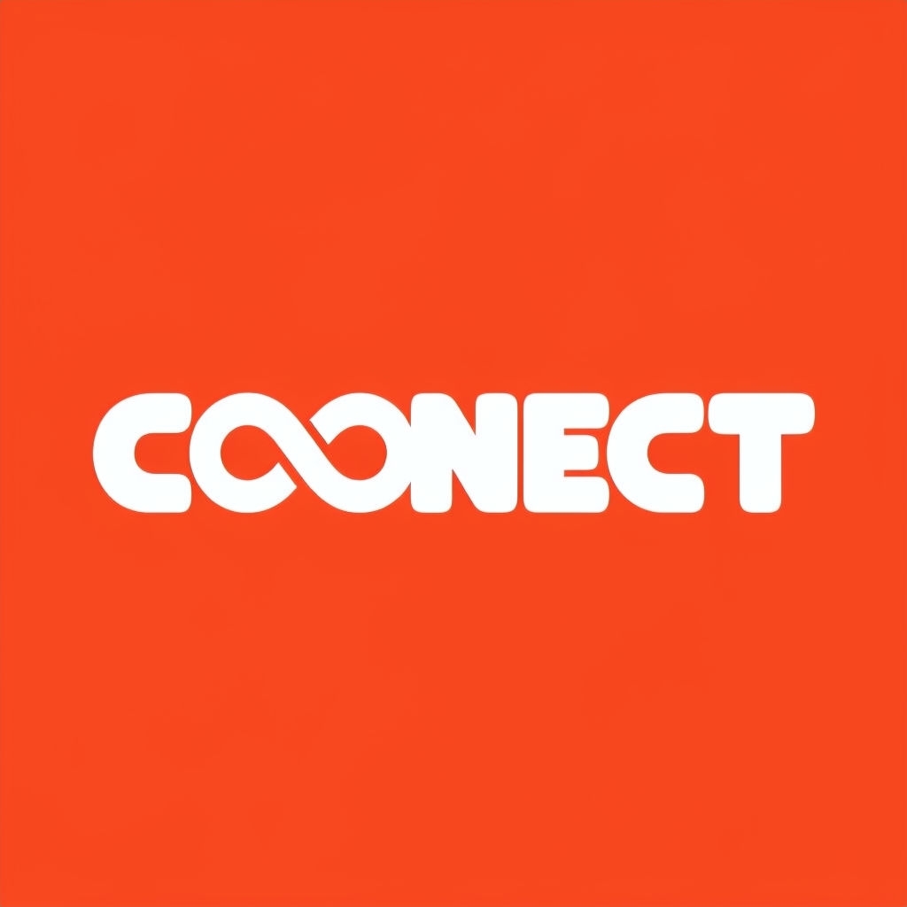 Bold Minimalist CONNECT Logo with Infinity Symbols Design