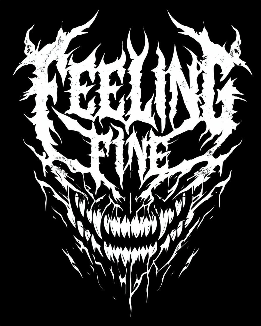 Distressed Gothic Feeling Fine Graphic T-Shirt
