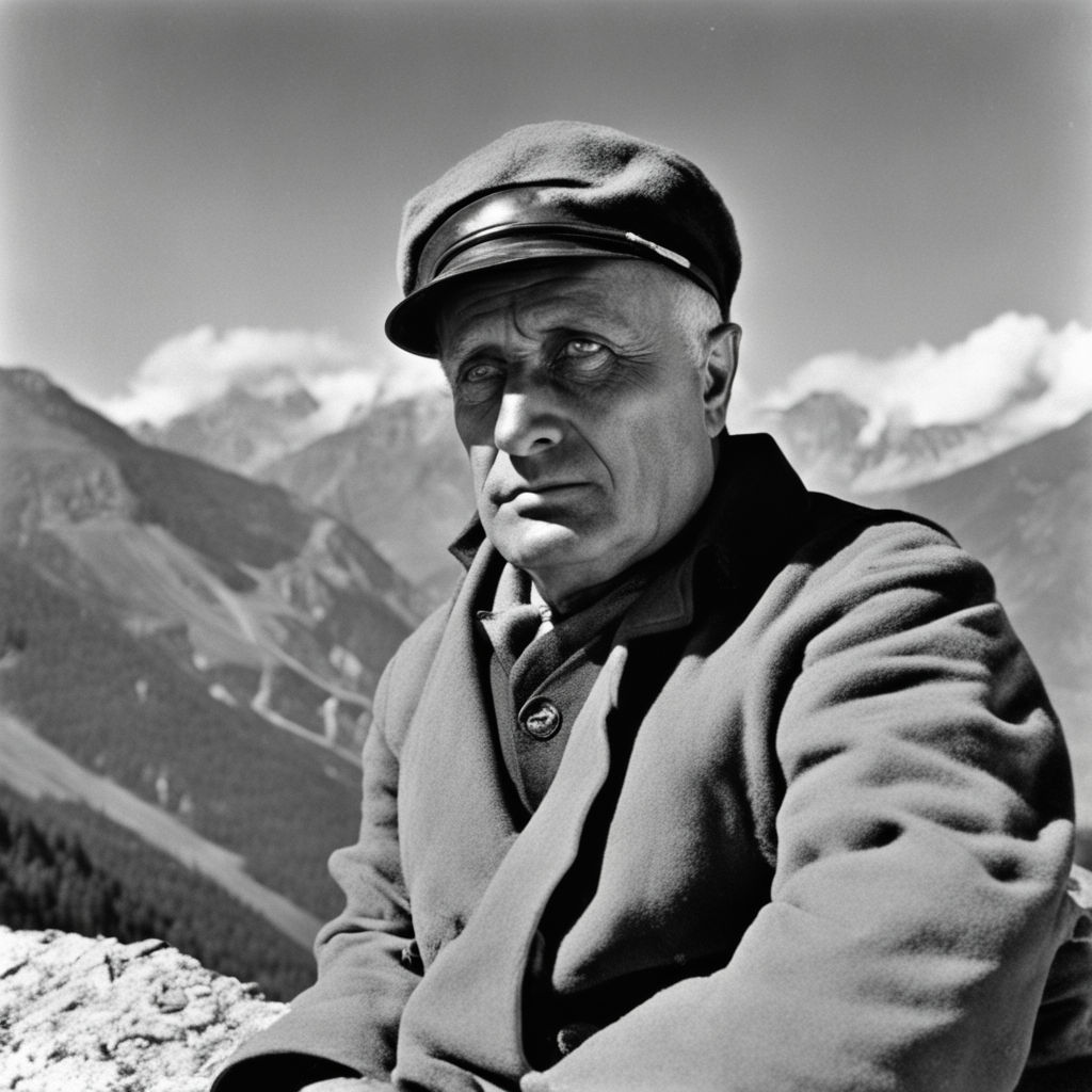 Benito Mussolini aged 65 in the mountains captured and phot... by O ...