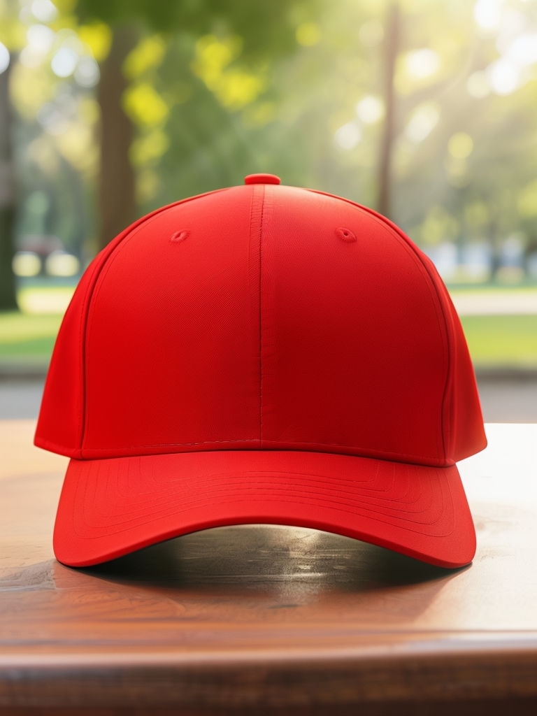 Vibrant Red Baseball Cap Mockup for Custom Designs Mockup