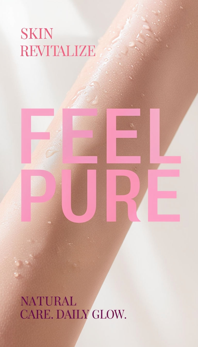 Pure Hydrated Skin Advertisement with Natural Glow Elements Ads
