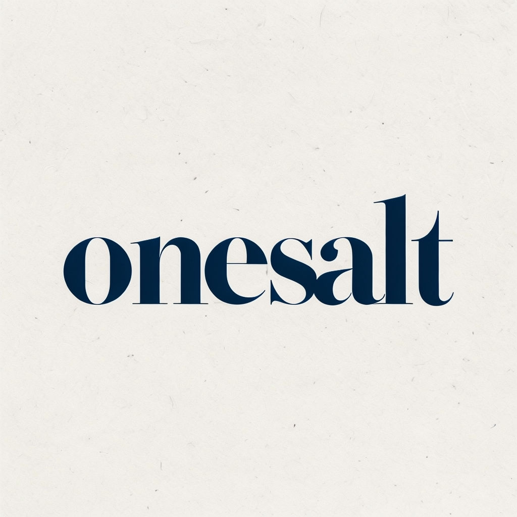 Elegant Minimalist Onesalt Typography Design for Logo