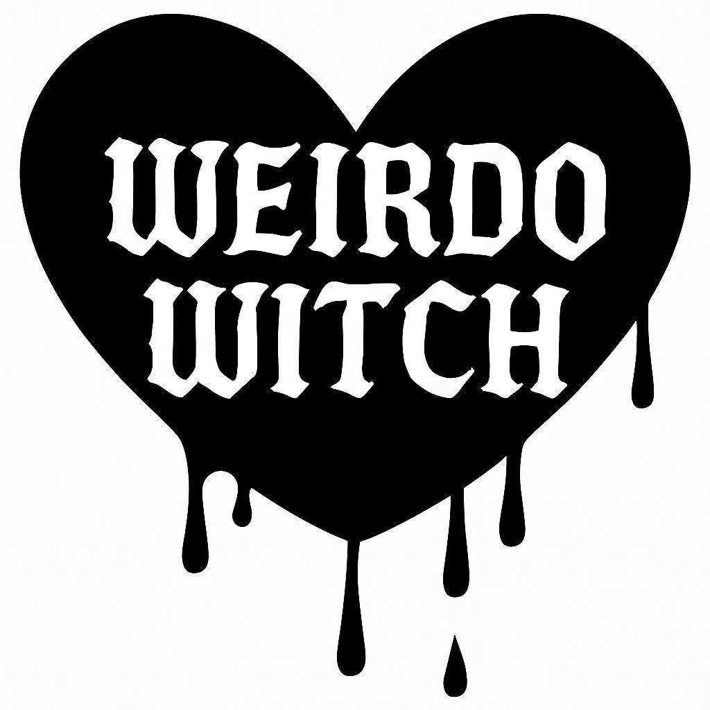 Bold Weirdo Witch Black Heart Graphic Design Sticker