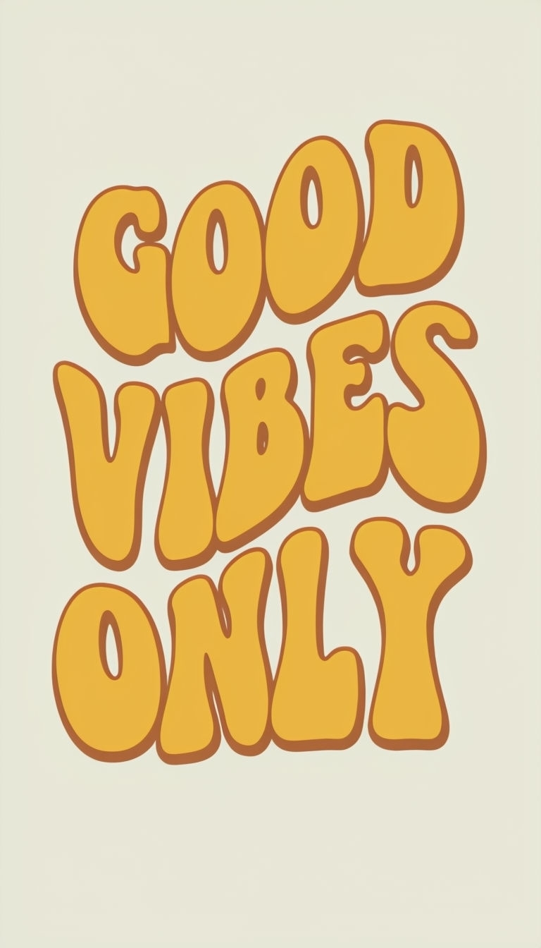 Good Vibes Only Vintage Bubble Typography Phone Case Cover