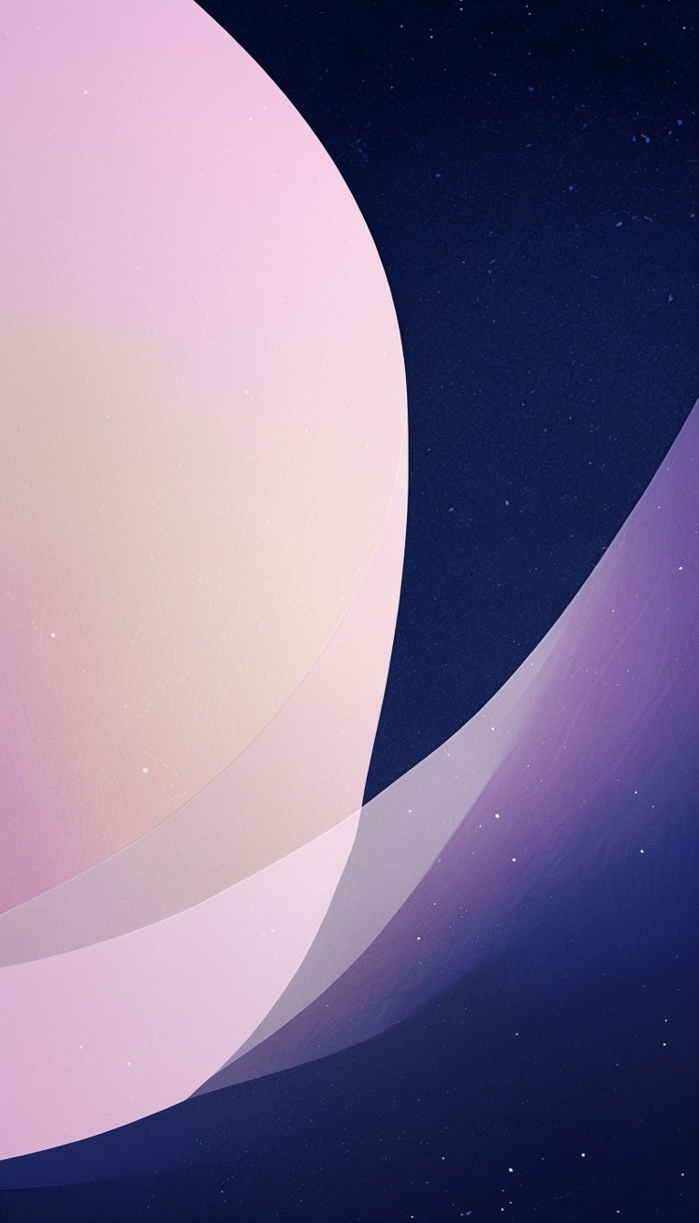 Abstract Curves in Soft Pastel Colors and Deep Blue Background Mobile Wallpaper