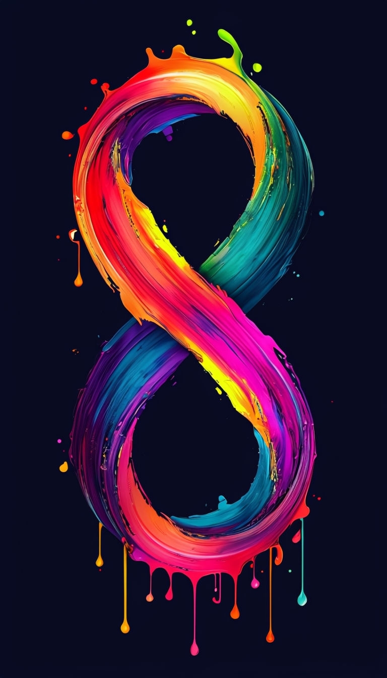 Vibrant Infinity Symbol Dripping Paint Modern Art Phone Case Cover