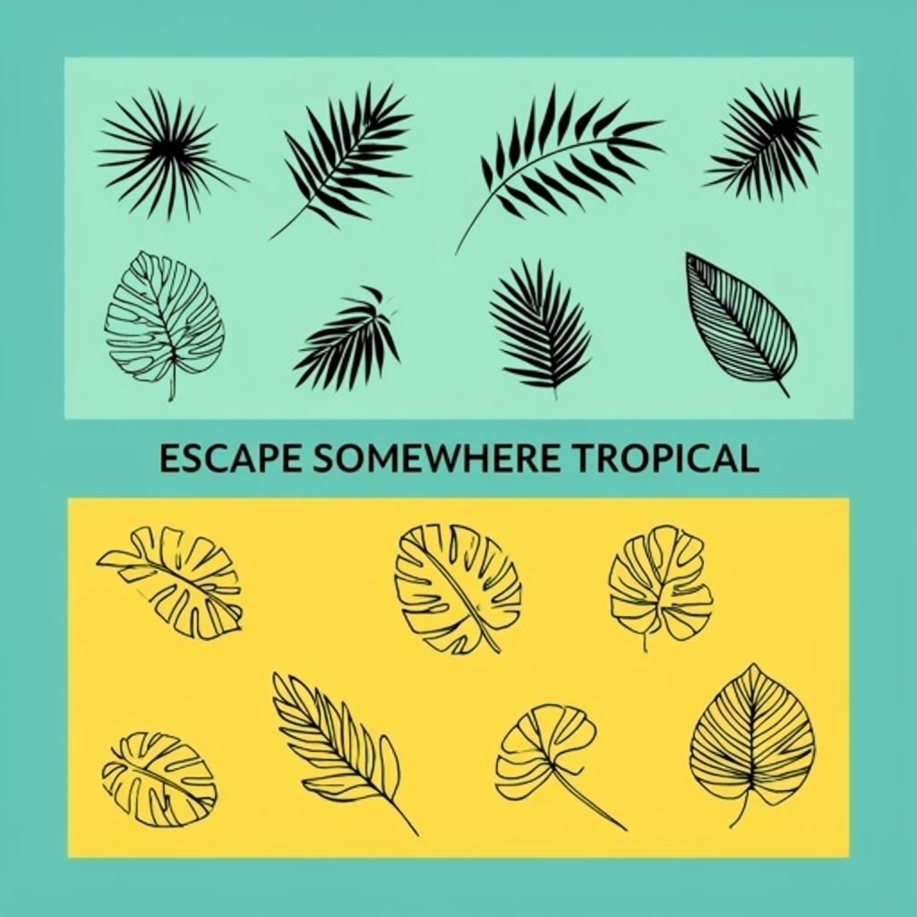 Escape Somewhere Tropical Minimalist Graphic T-Shirt