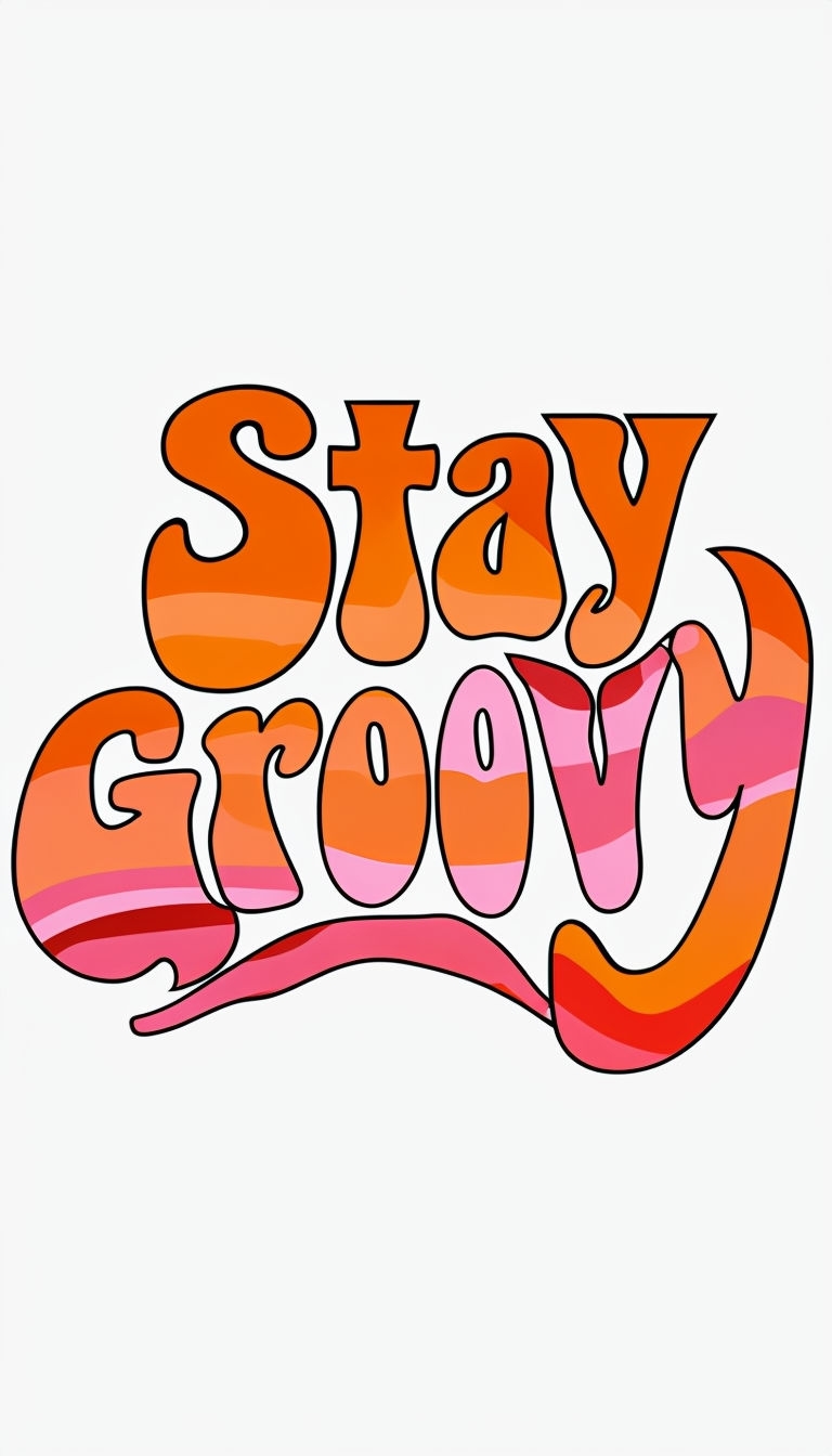 Stay Groovy Retro Typography Design Phone Case Cover