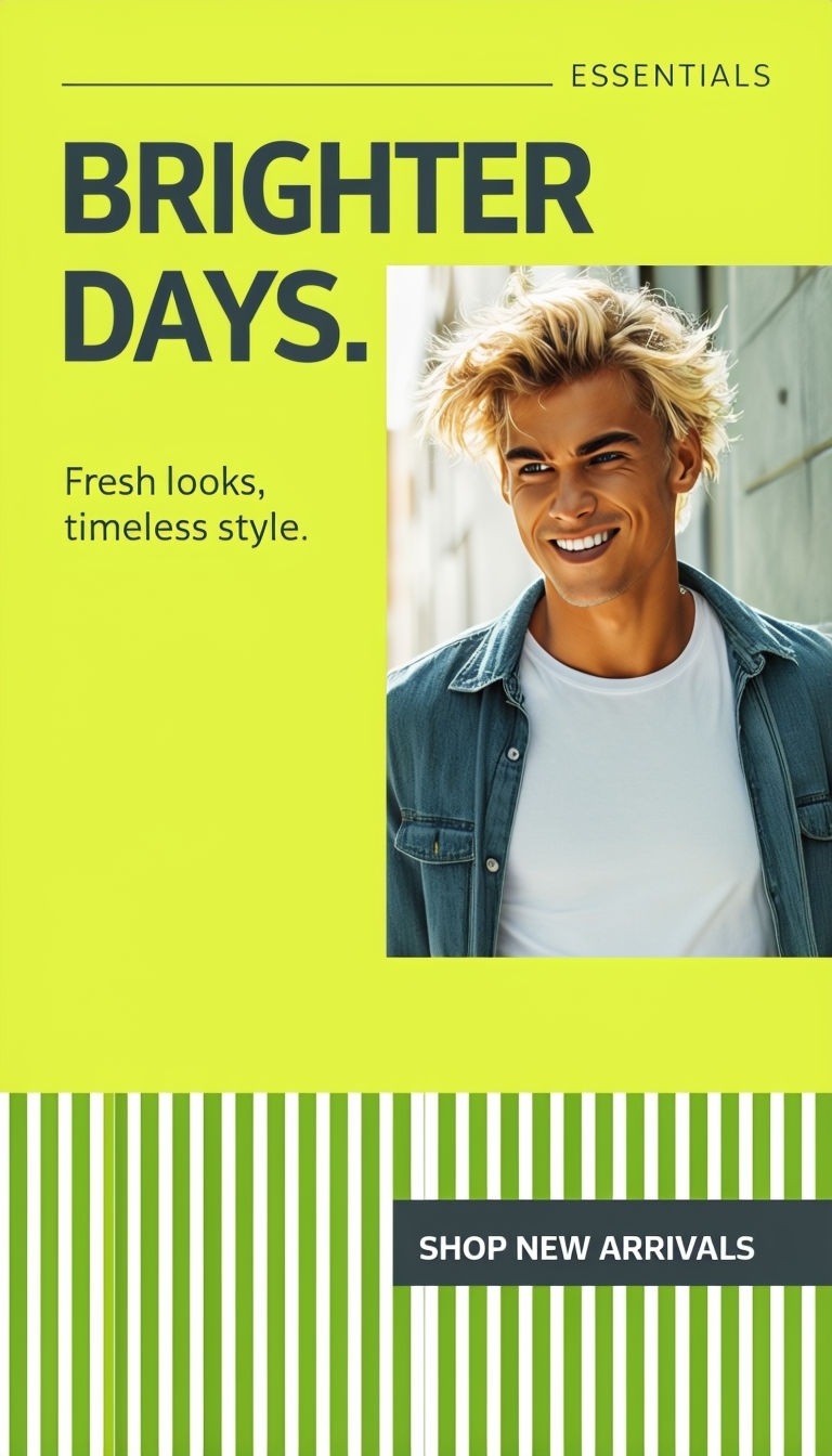 Vibrant Yellow Brighter Days Fashion Advertisement Design Ads