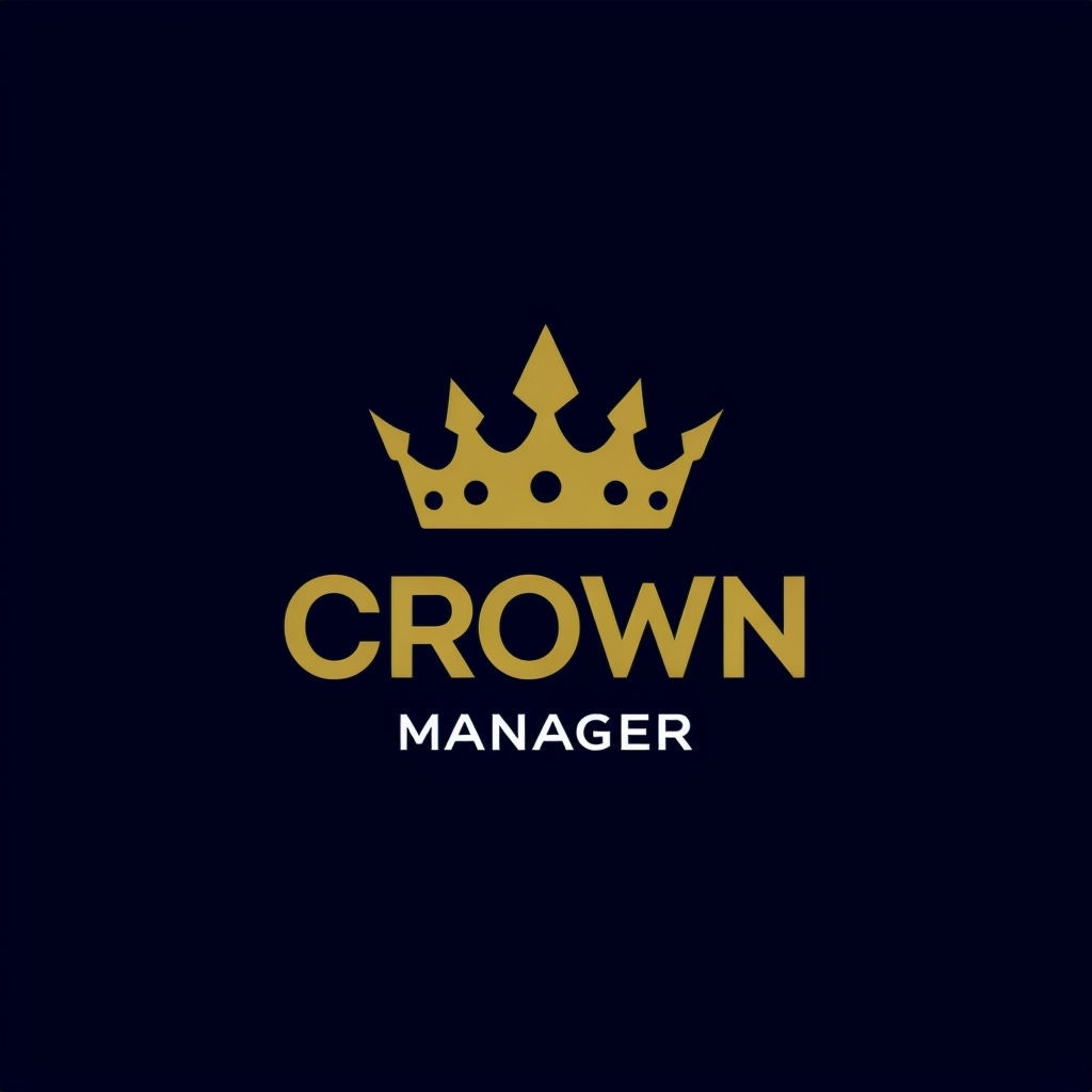 Elegant Gold Crown Logo Design for Managers