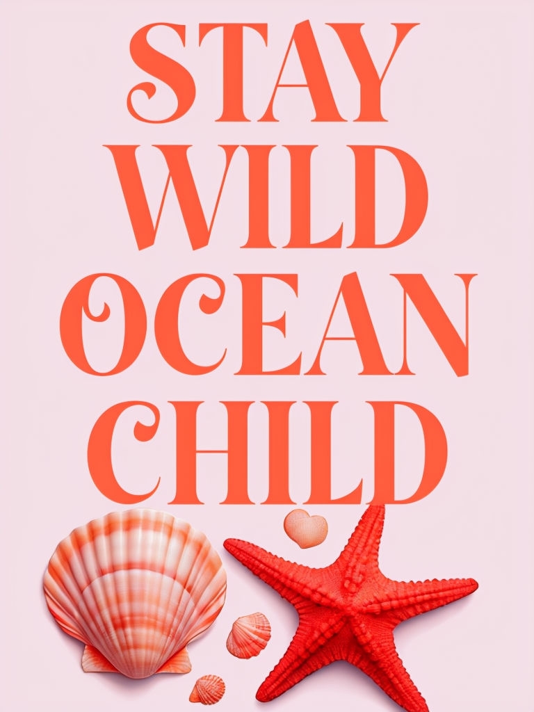 Stay Wild Ocean Child Inspirational Minimalist Poster