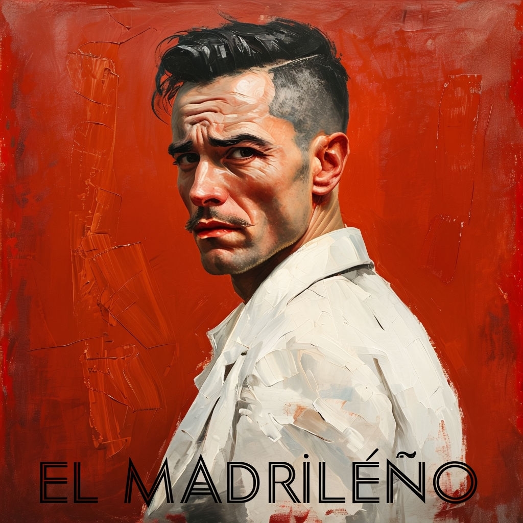 El Madrileno Portrait with Bold Brushstrokes and Vivid Colors Spotify Album Cover