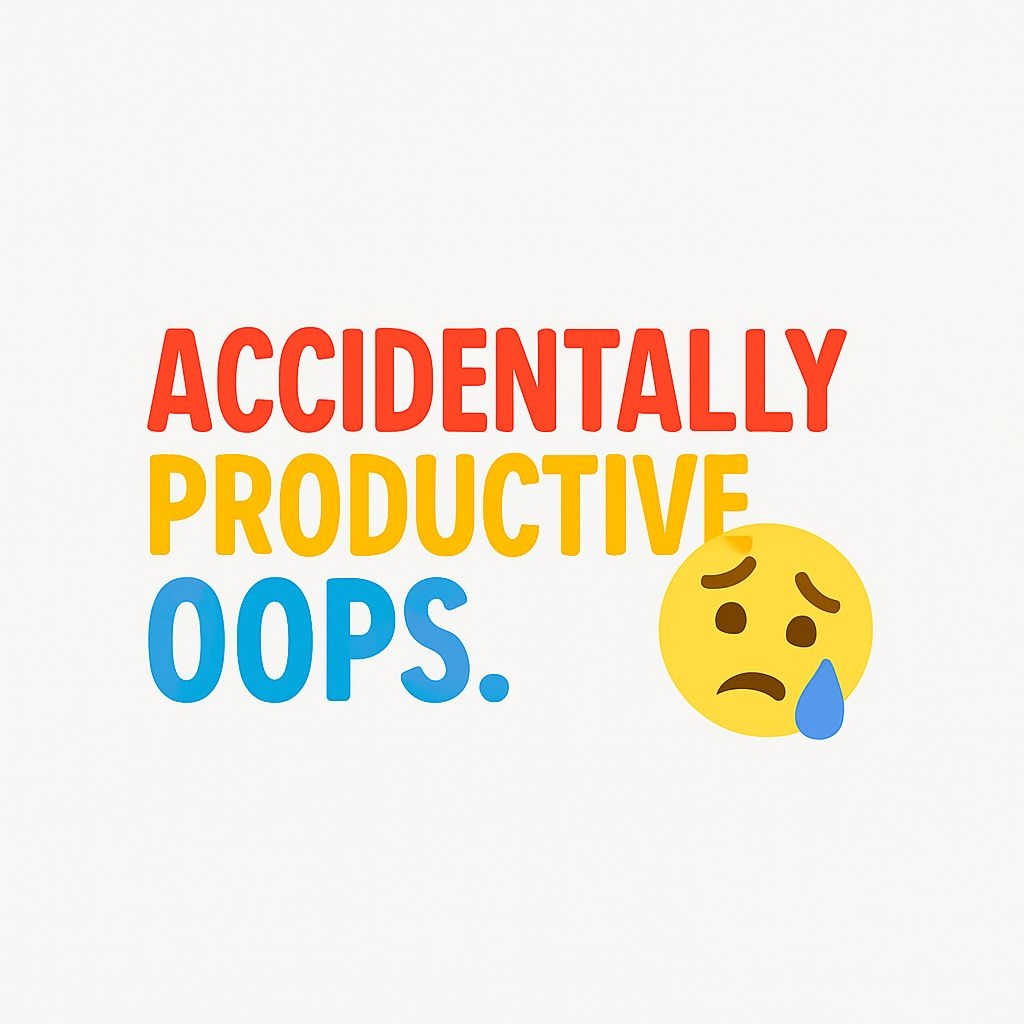 Accidentally Productive Colorful Text with Emoji Sticker
