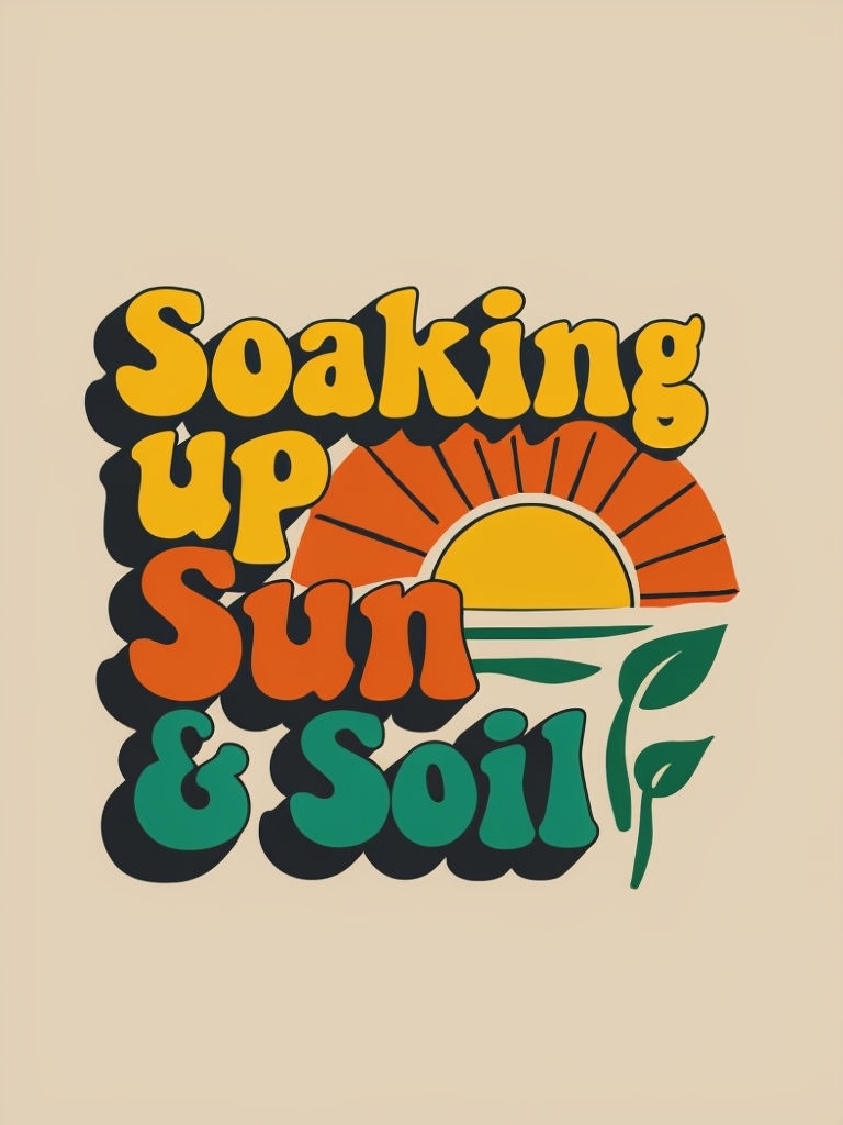 Soaking Up Sun & Soil Retro Graphic Design Poster