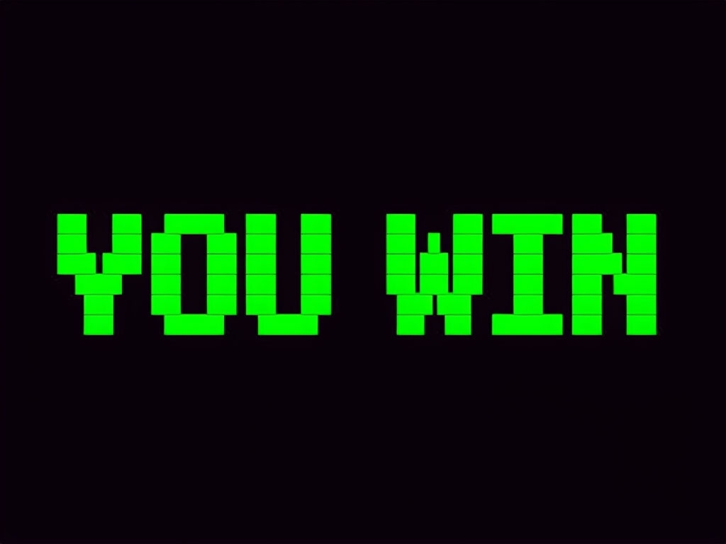 Neon Green Pixelated You Win Arcade Game T-Shirt