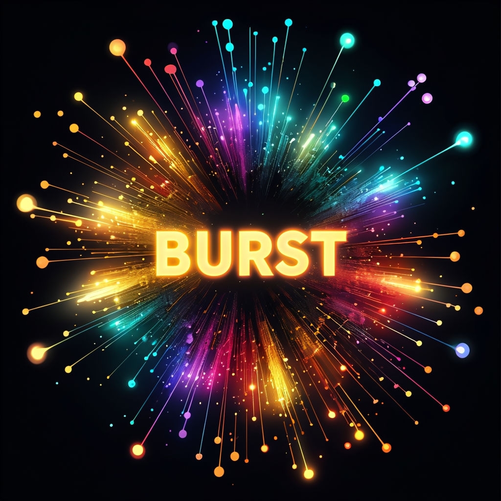 Vibrant Abstract Burst Design with Colorful Trails Spotify Album Cover