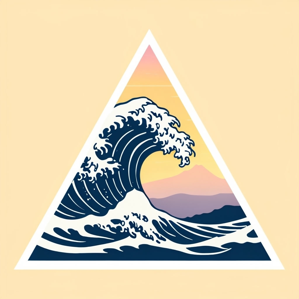 Dynamic Wave in Triangle Frame Illustration Art