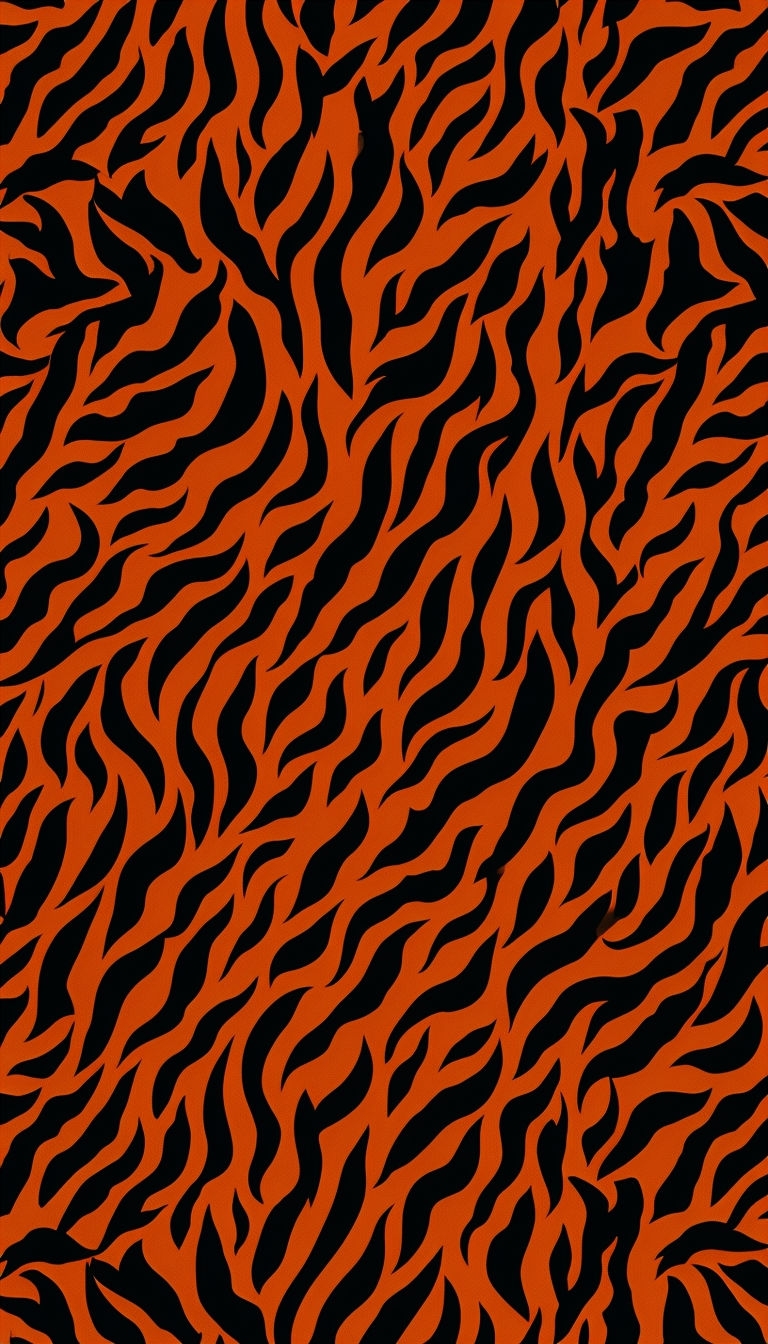 Vibrant Tiger Stripes Pattern in Burnt Orange and Black Mobile Wallpaper
