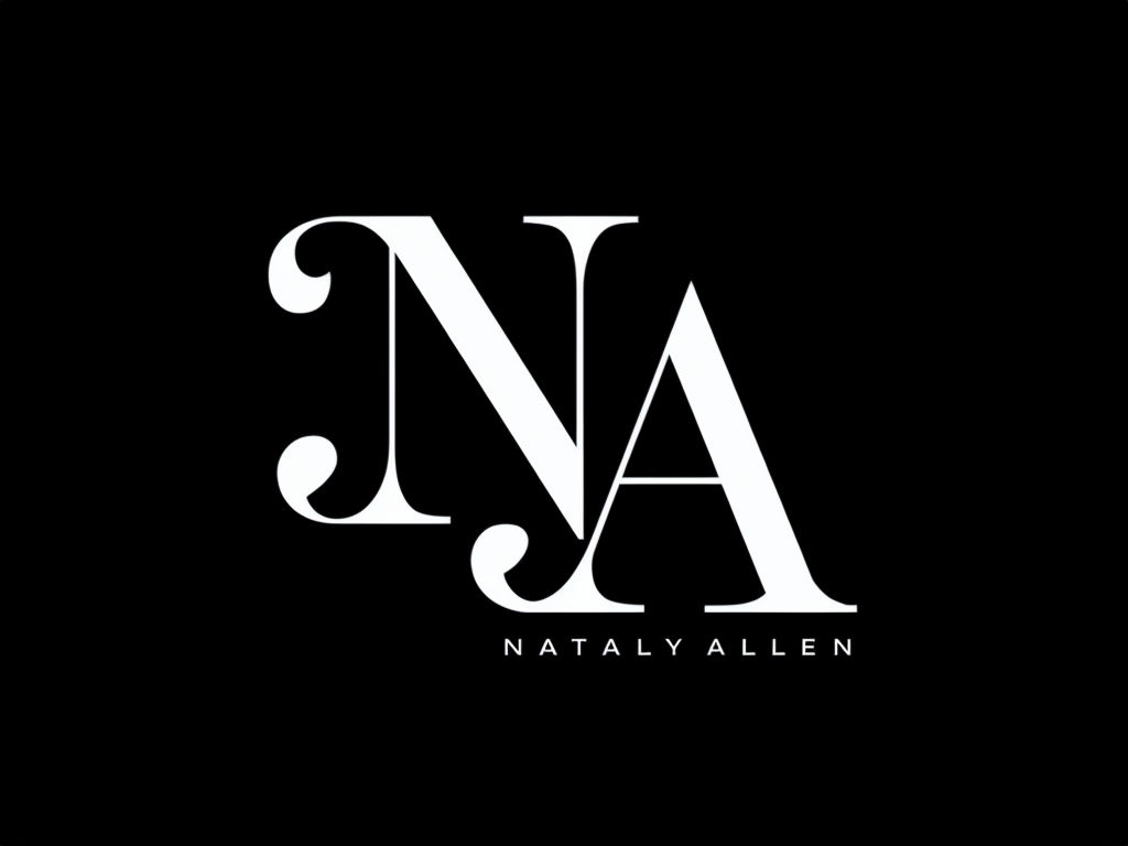 Elegant NA Logo Design with Swirls on Black Background Logo