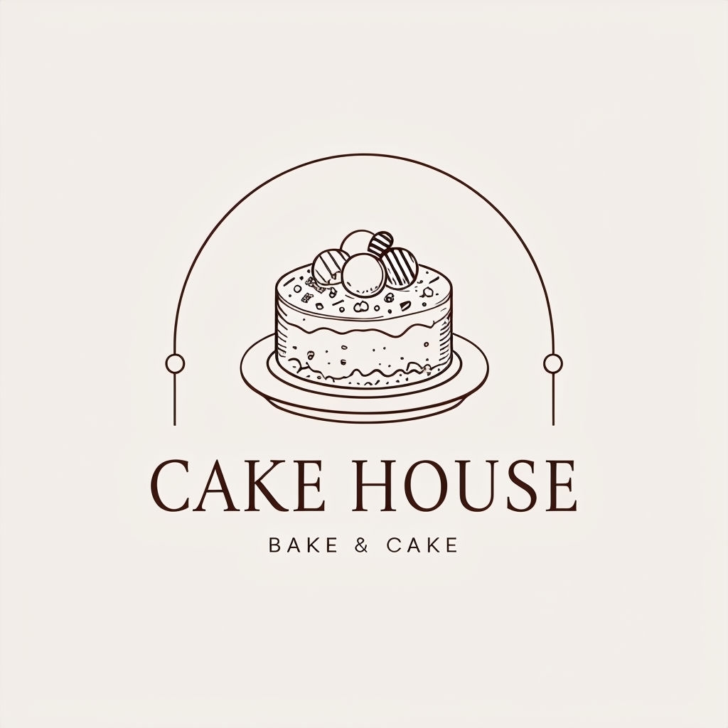 Elegant Minimalist Cake House Logo Design