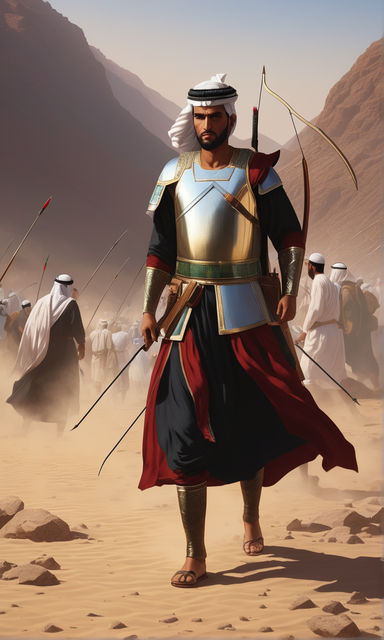 Hit by an arrow in the battle of Uhud by Abdul Aziz Playground