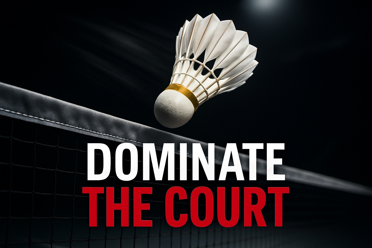 Motivational Badminton Shuttlecock Image with Bold Text Social Media Post