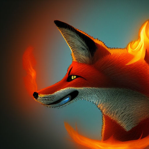 An artistic render of a fox made of fire by Fernando Alonso - Playground