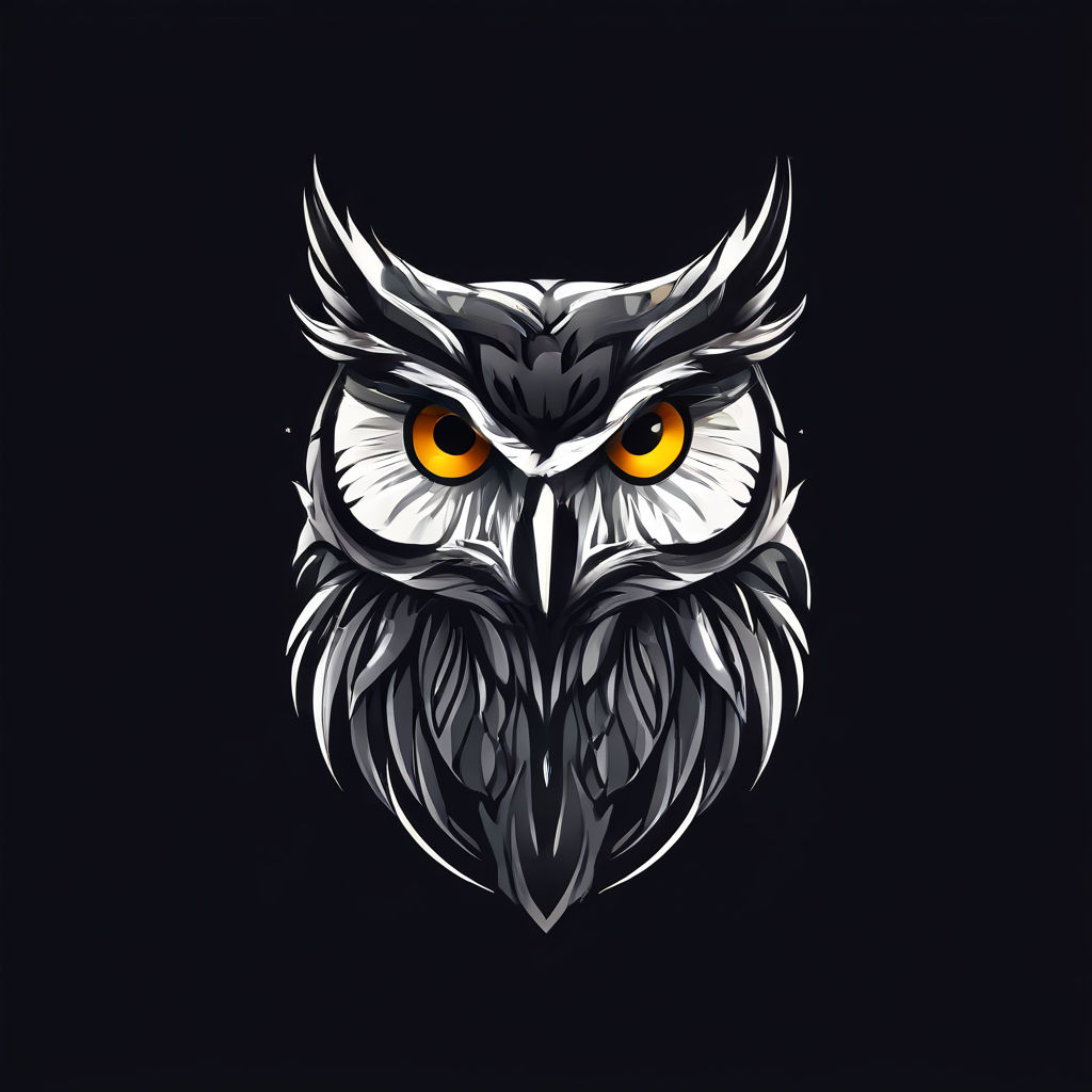 A simple logo drawn in pencil the head of a smart owl consis... by ...