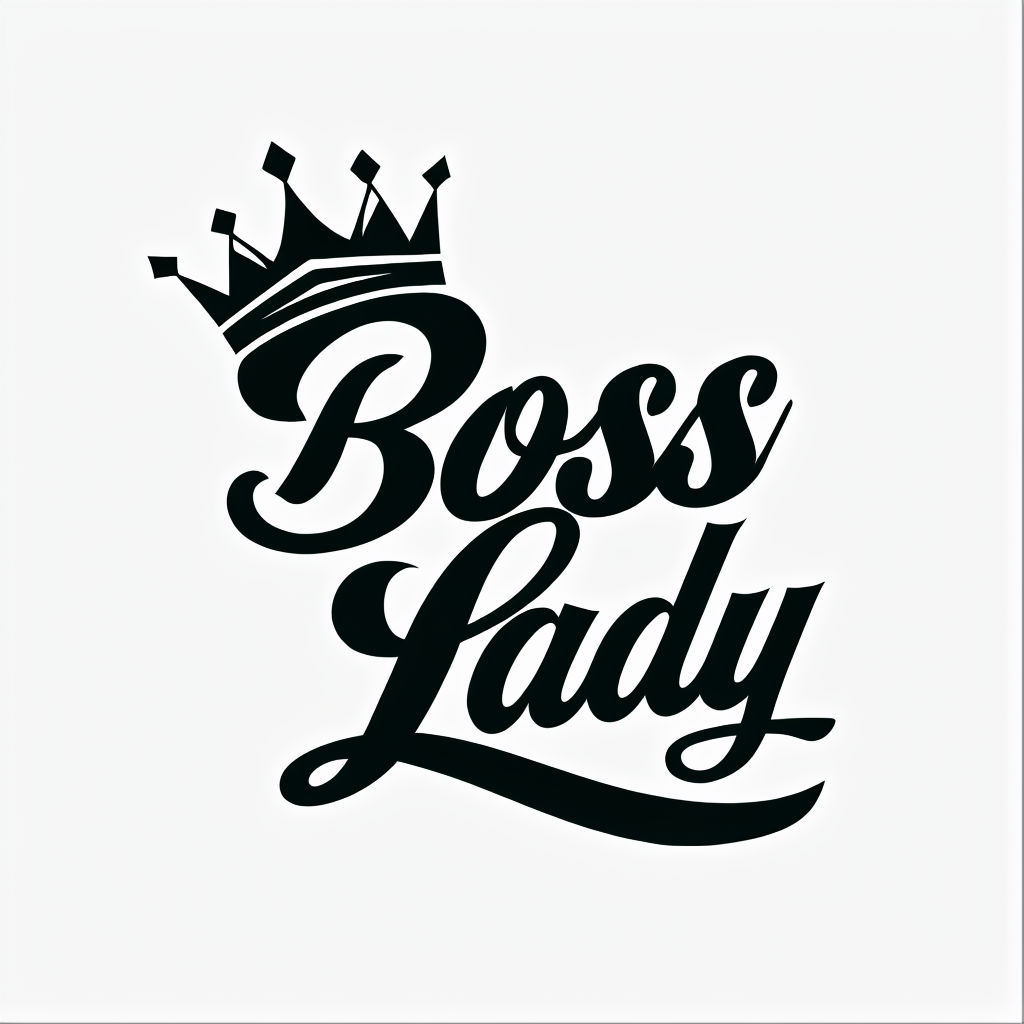 Elegant Boss Lady Logo Design with Crown Accent Logo