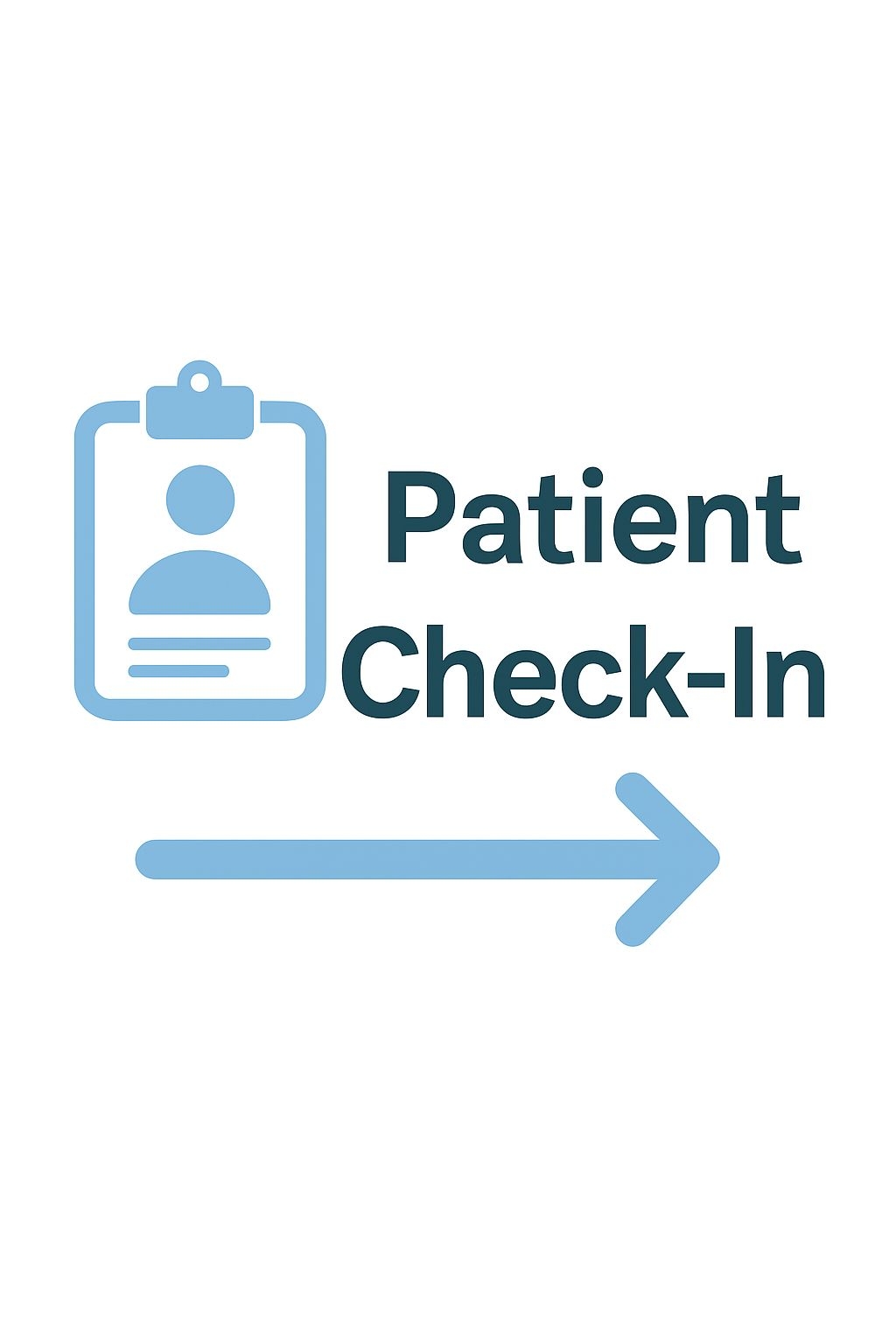 Minimalist Patient Check-In Instruction Graphic Design Sign
