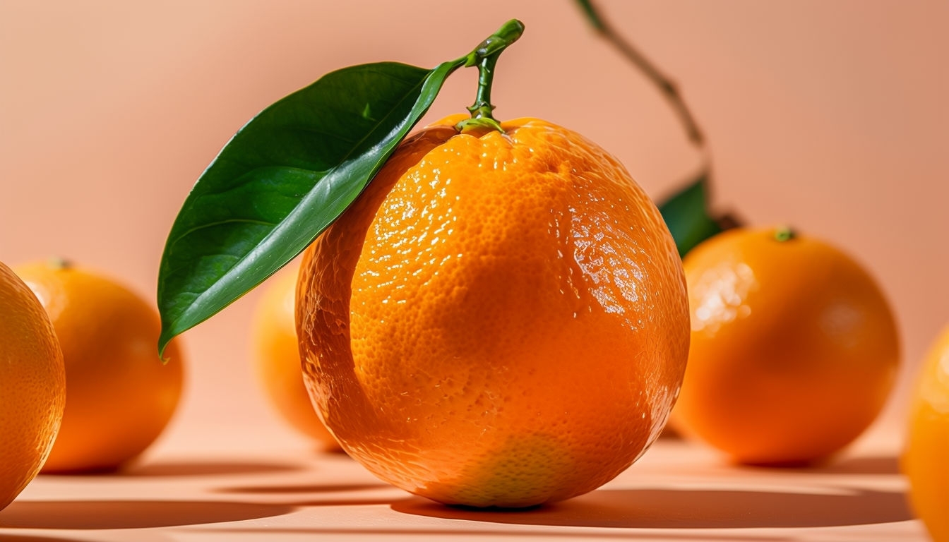 Vibrant Close-Up Orange Fruit Photography Art Poster