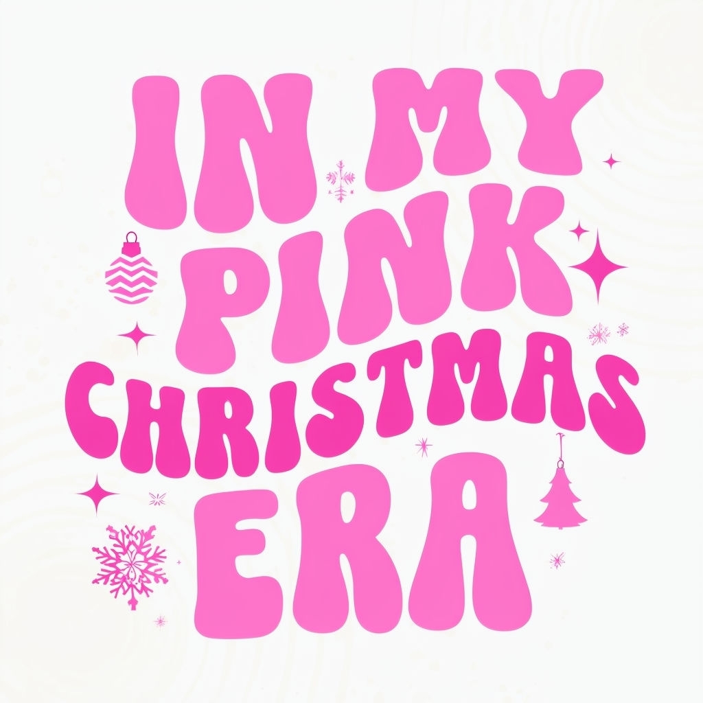 In My Pink Christmas Era Festive Graphic Design Poster