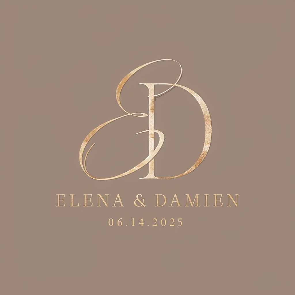 Elegant E and D Abstract Wedding Monogram Logo Design Monogram