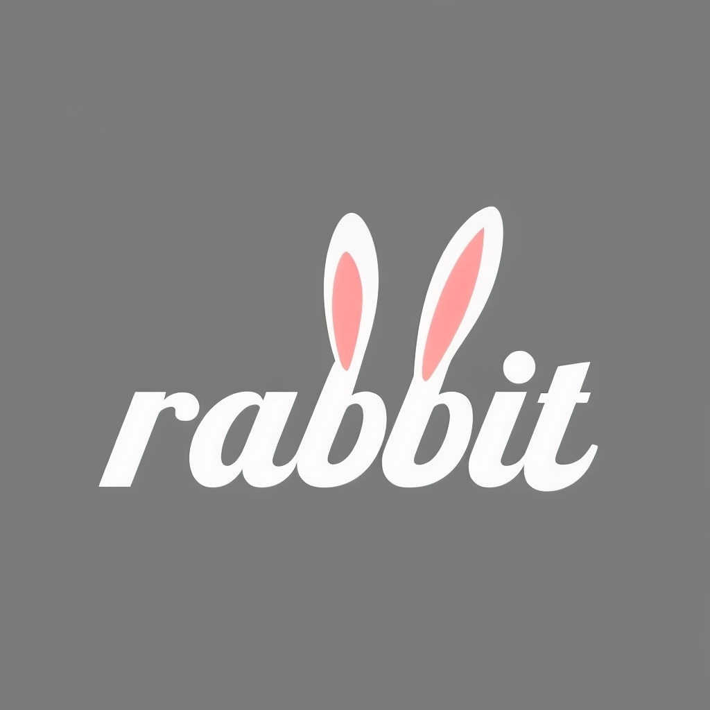 Whimsical Minimalist Rabbit Typography Logo