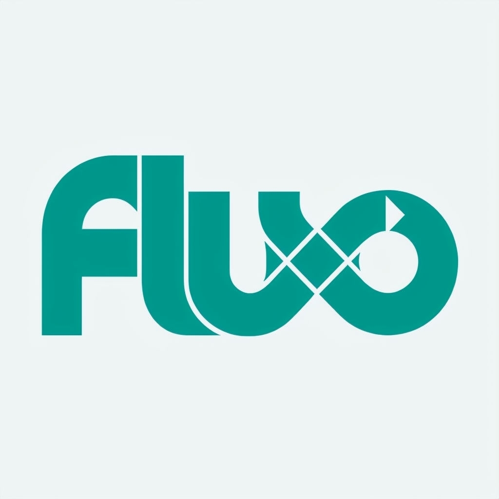 Modern Minimalist Teal Fluxo Typography Logo