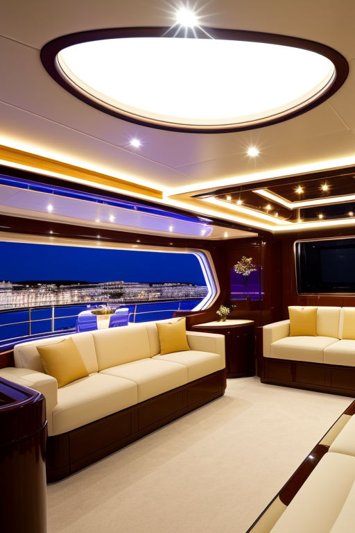 inside of mega yacht