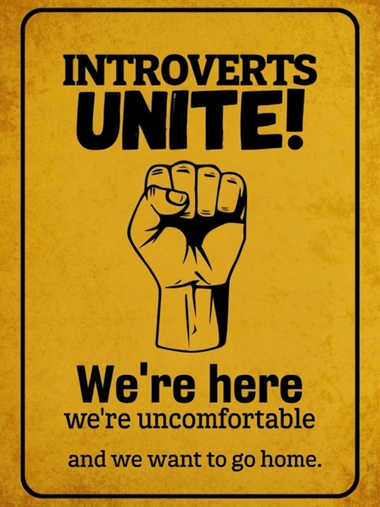 Empowering Introverts Unite Vintage Poster Design with Fist Symbol