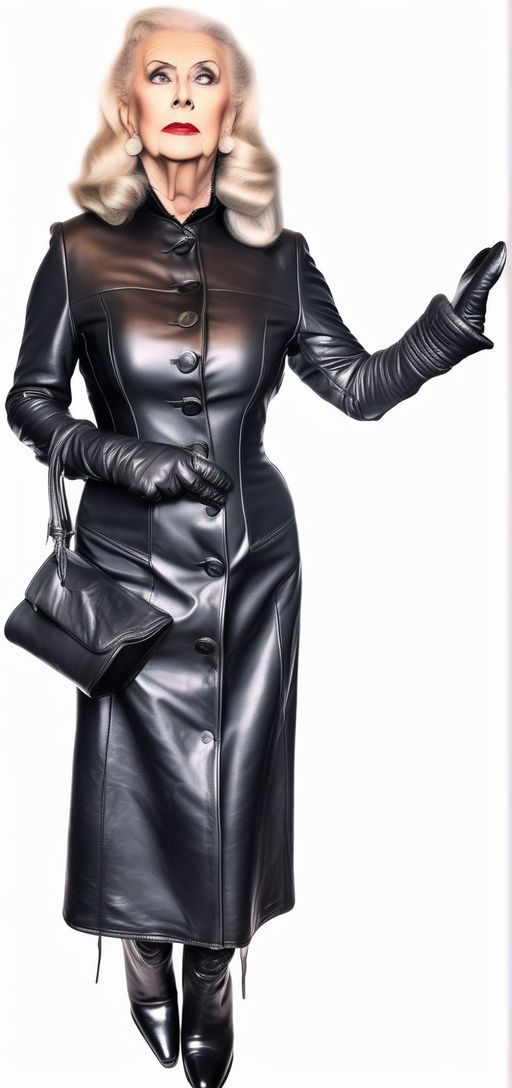 Old Strict Lady With Large Bust In A Skin Tight Leather Dres By Nathaly Muller Playground 5473