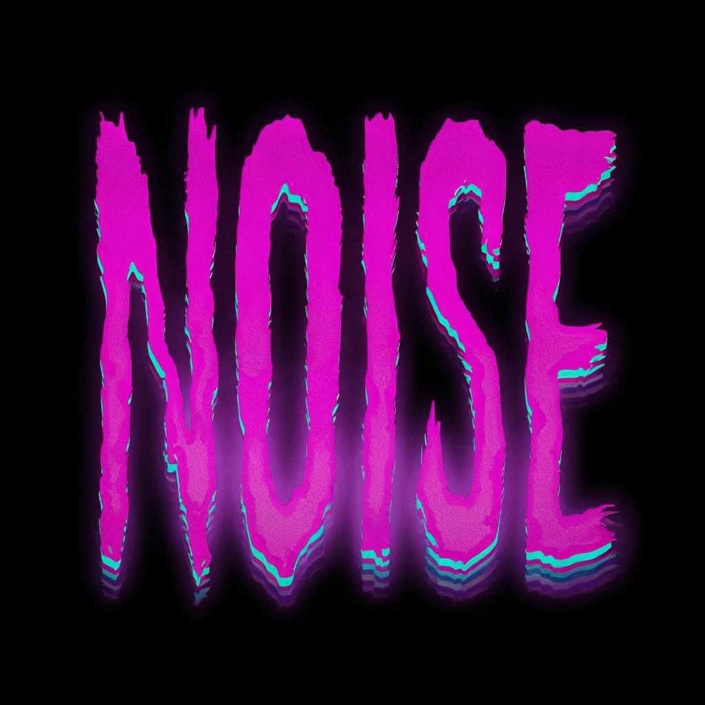 Bold Neon NOISE Typography on Black Background Spotify Album Cover