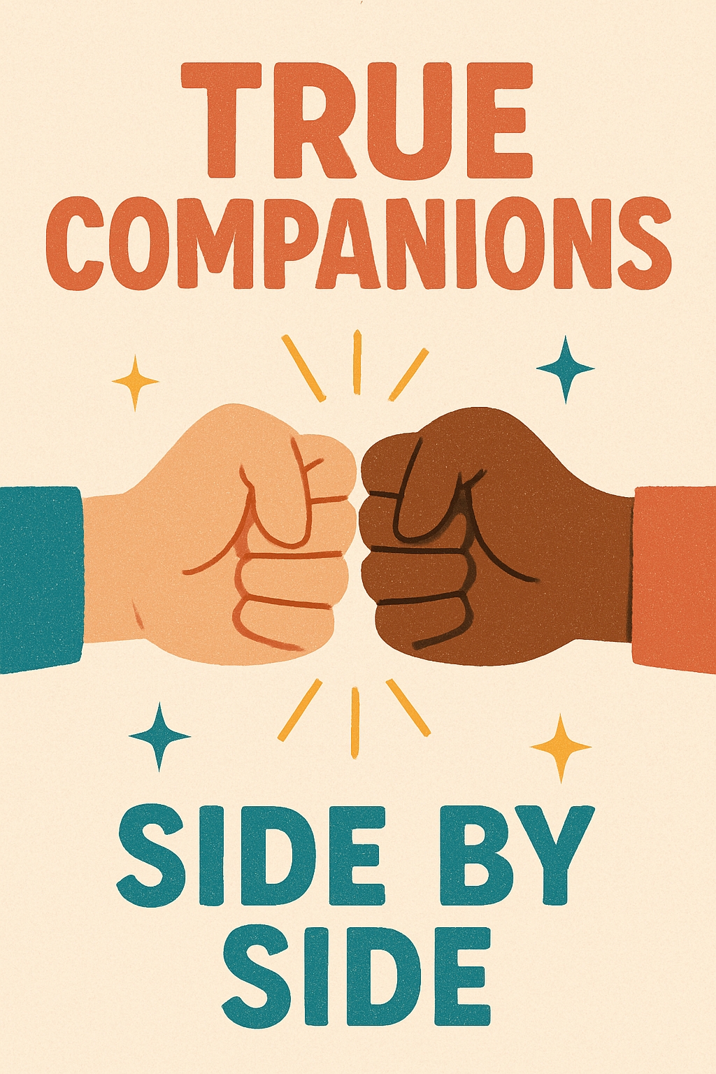 Empowering Unity Fists Colliding Art with True Companions Poster