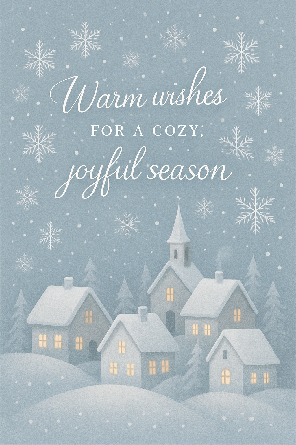 Warm Wishes Cozy Holiday Greeting Card Illustration