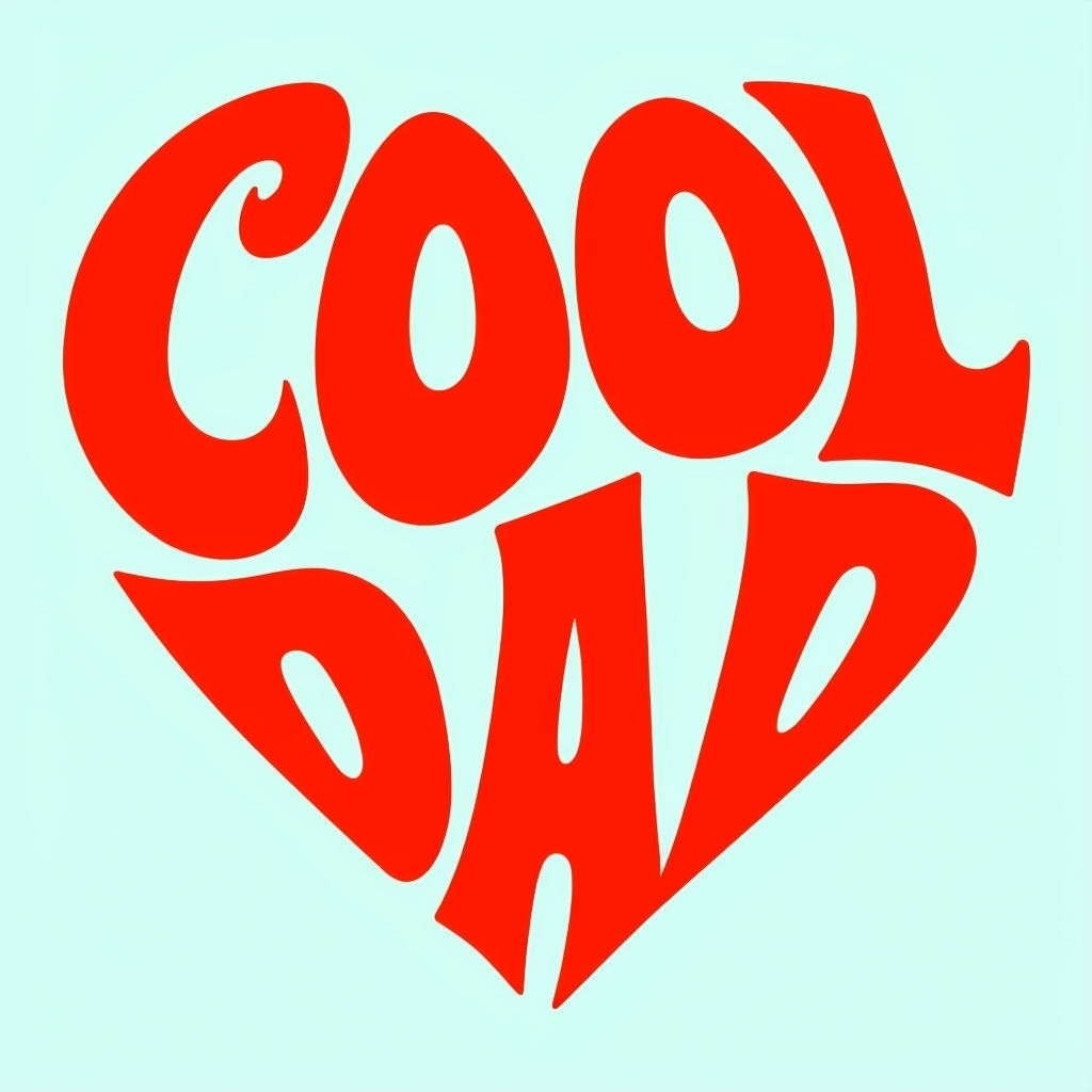 Bold Cool Dad Heart Typography T-Shirt